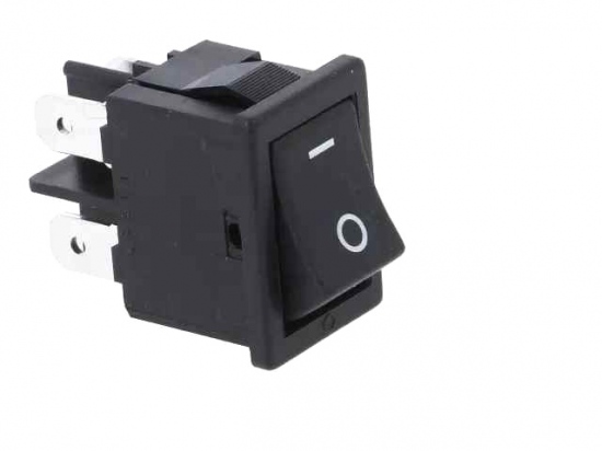 Schakelaar rocker snap-in aan/uit rechthoekig zwart (0/1) DPST 16A/250V 